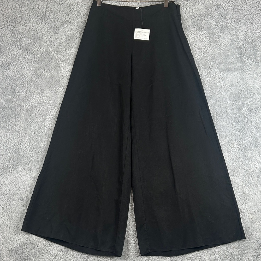 NWT Eileen Fisher Wide Leg Palazzo Black Tencel Women’s Size S